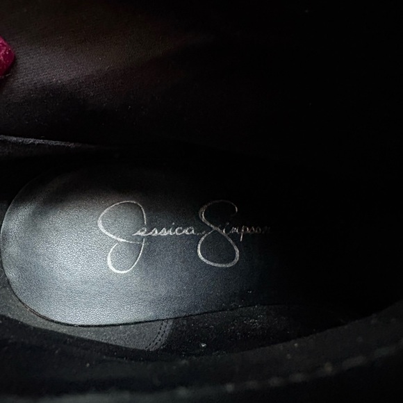 Jessica Simpson Marlea Black Faux Leather Block Heel Booties Women’s Size 9 - Picture 9 of 9